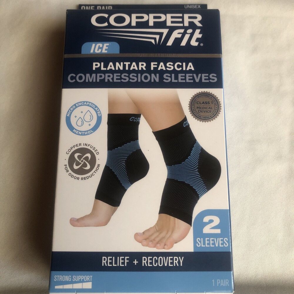 Copper Fit Ice Plantar Fascia Compression Sleeves 1 Pair Unisex L/XL